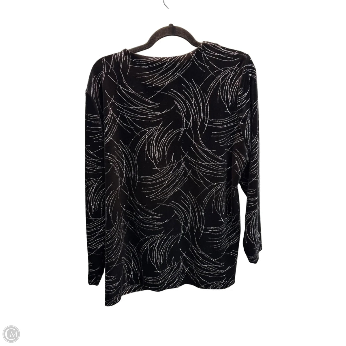 Top Long Sleeve By Briggs In Black & Silver, Size: Lp