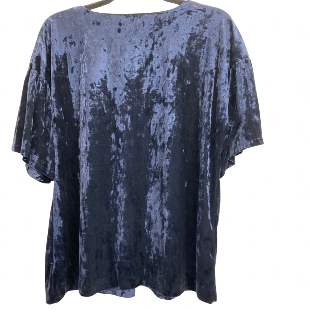 Top Short Sleeve By Bobeau In Navy, Size: Xl