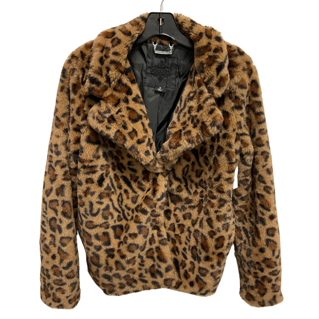 Jacket Faux Fur & Sherpa By Jou Jou In Animal Print, Size: S