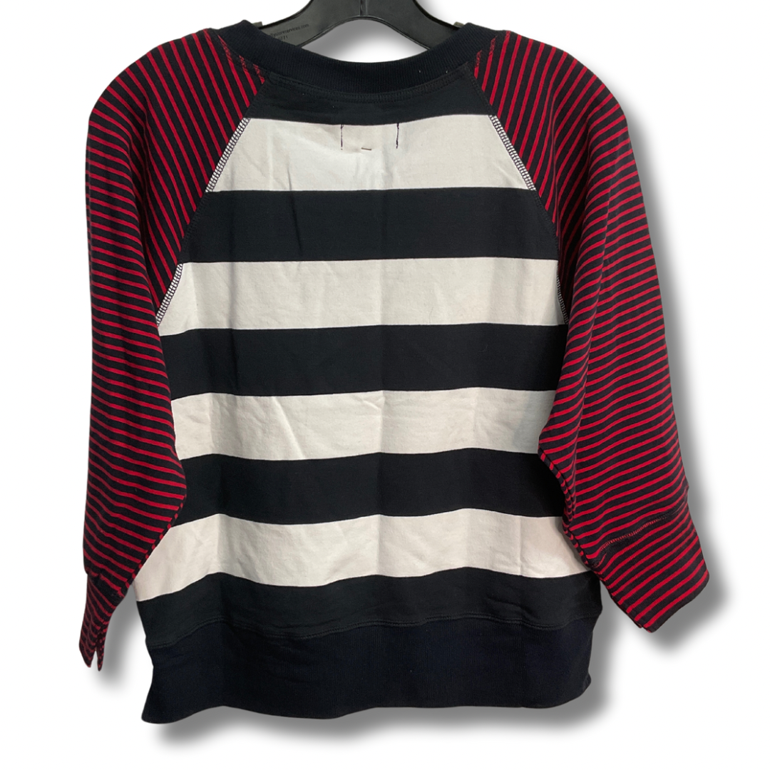 Top 3/4 Sleeve By Sunday In Blue & Red & White, Size: Xxs