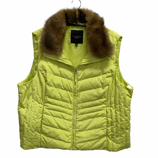 Vest Puffer & Quilted By Talbots In Yellow, Size: 3x