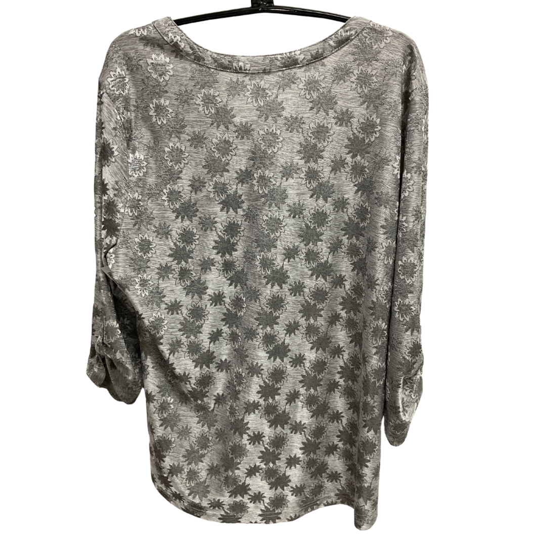 Top 3/4 Sleeve By Croft And Barrow In Grey, Size: L