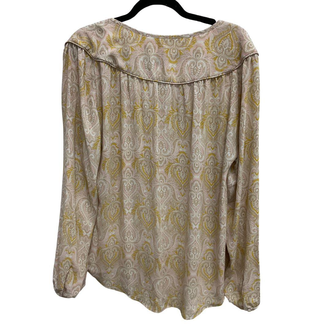 Top Long Sleeve By Rose And Olive In Tan & Yellow, Size: L