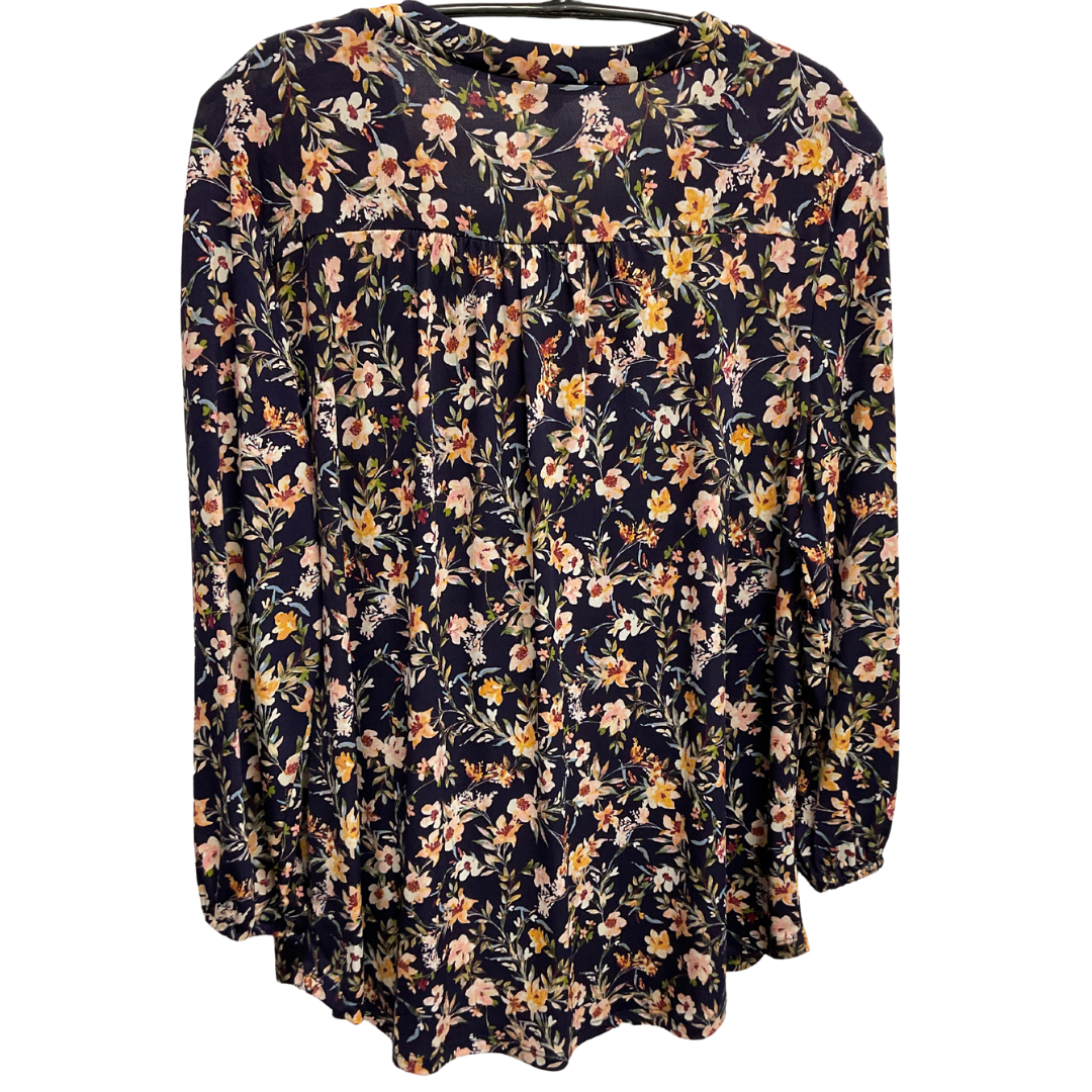 Top Long Sleeve By Two By Vince Camuto In Floral Print, Size: L