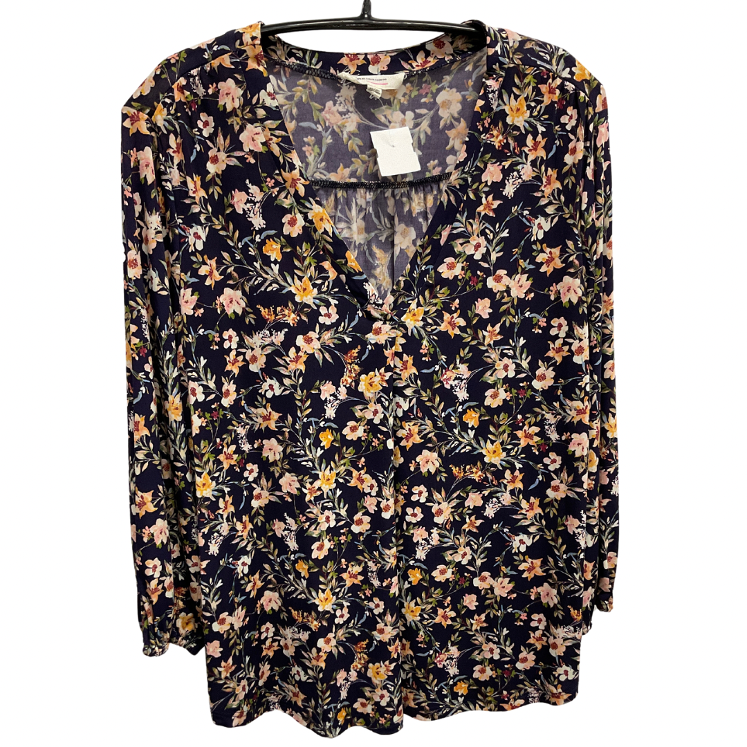 Top Long Sleeve By Two By Vince Camuto In Floral Print, Size: L