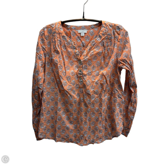 Top Long Sleeve Basic By J. Jill In Floral Print, Size: Xs