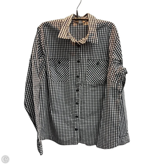 Top Long Sleeve By Duluth Trading In Checkered Pattern, Size: L