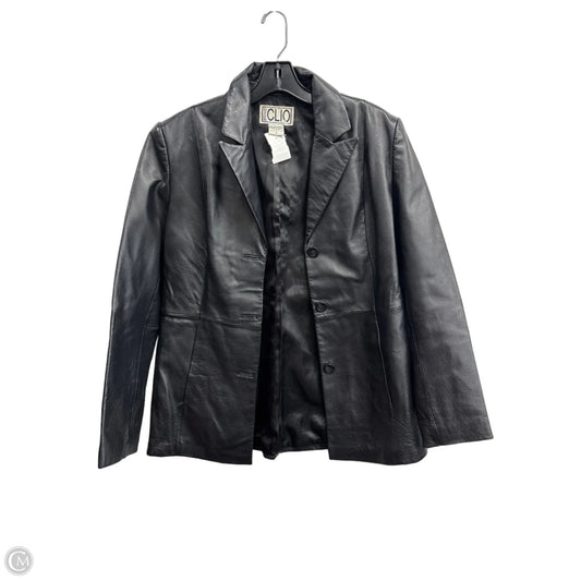 Jacket Leather By Clio In Black, Size: 10