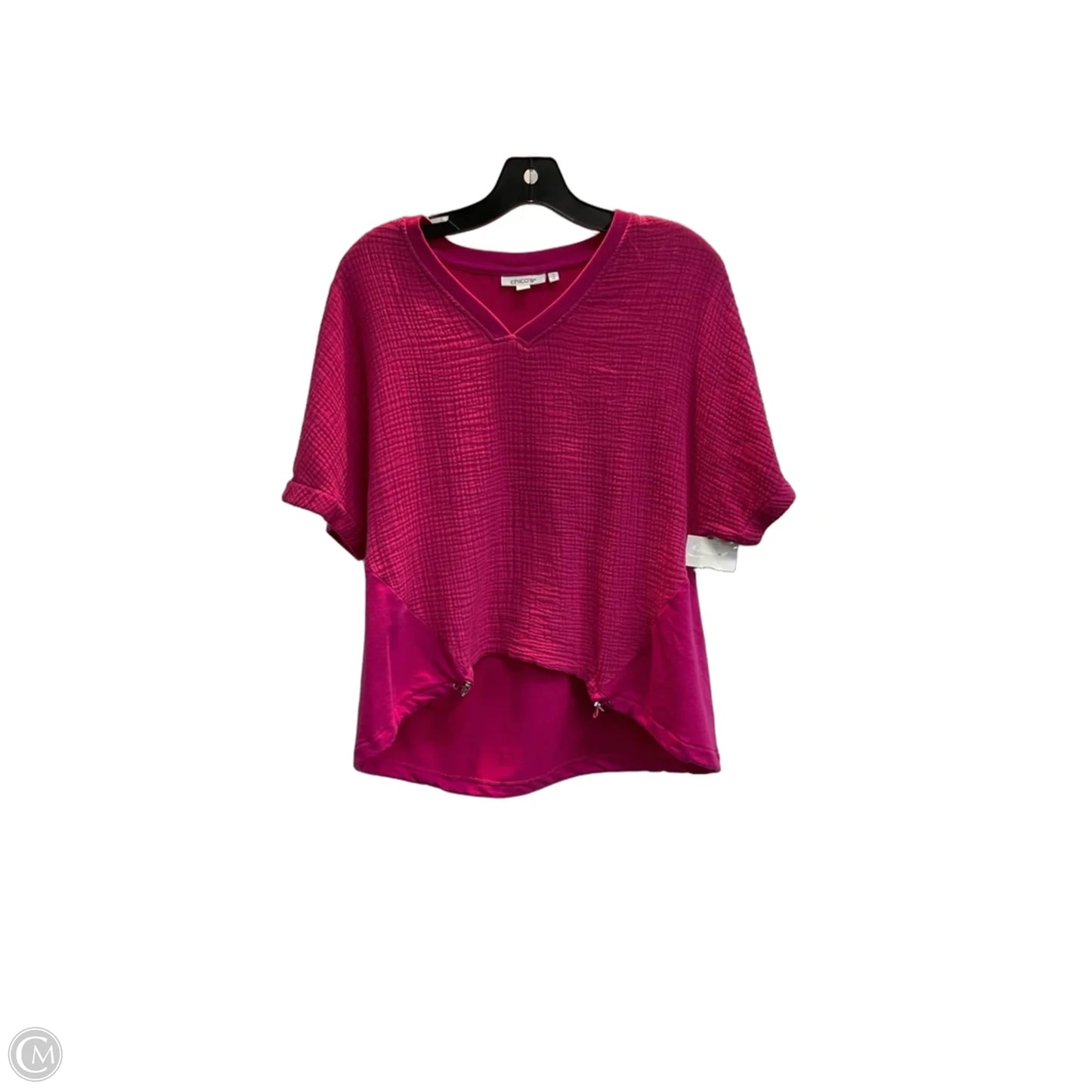 Top Short Sleeve By Chicos In Pink, Size: M