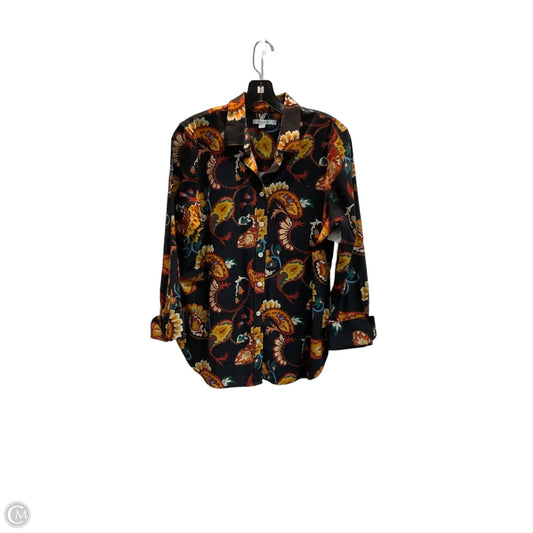 Blouse Long Sleeve By Chicos In Paisley Print, Size: M