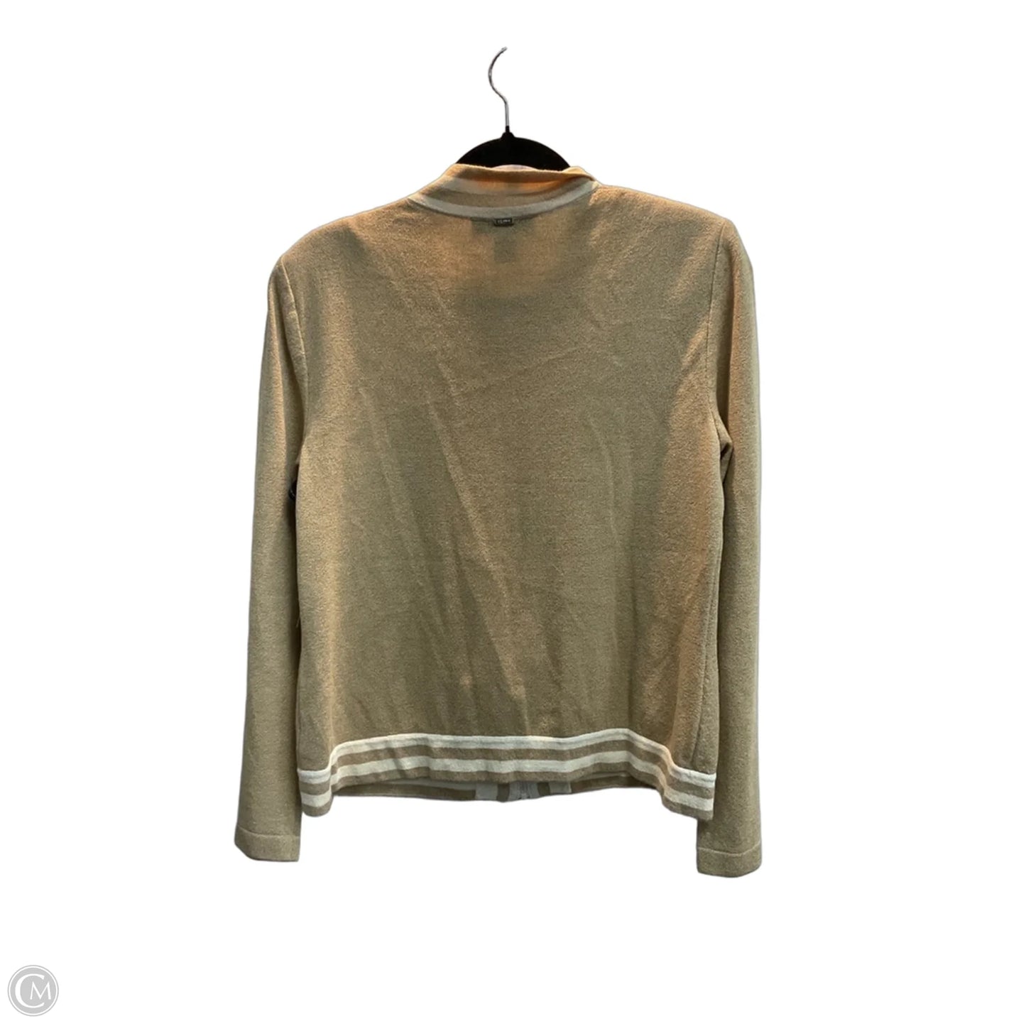 Cardigan Luxury Designer By St John Collection In Tan & White, Size: M
