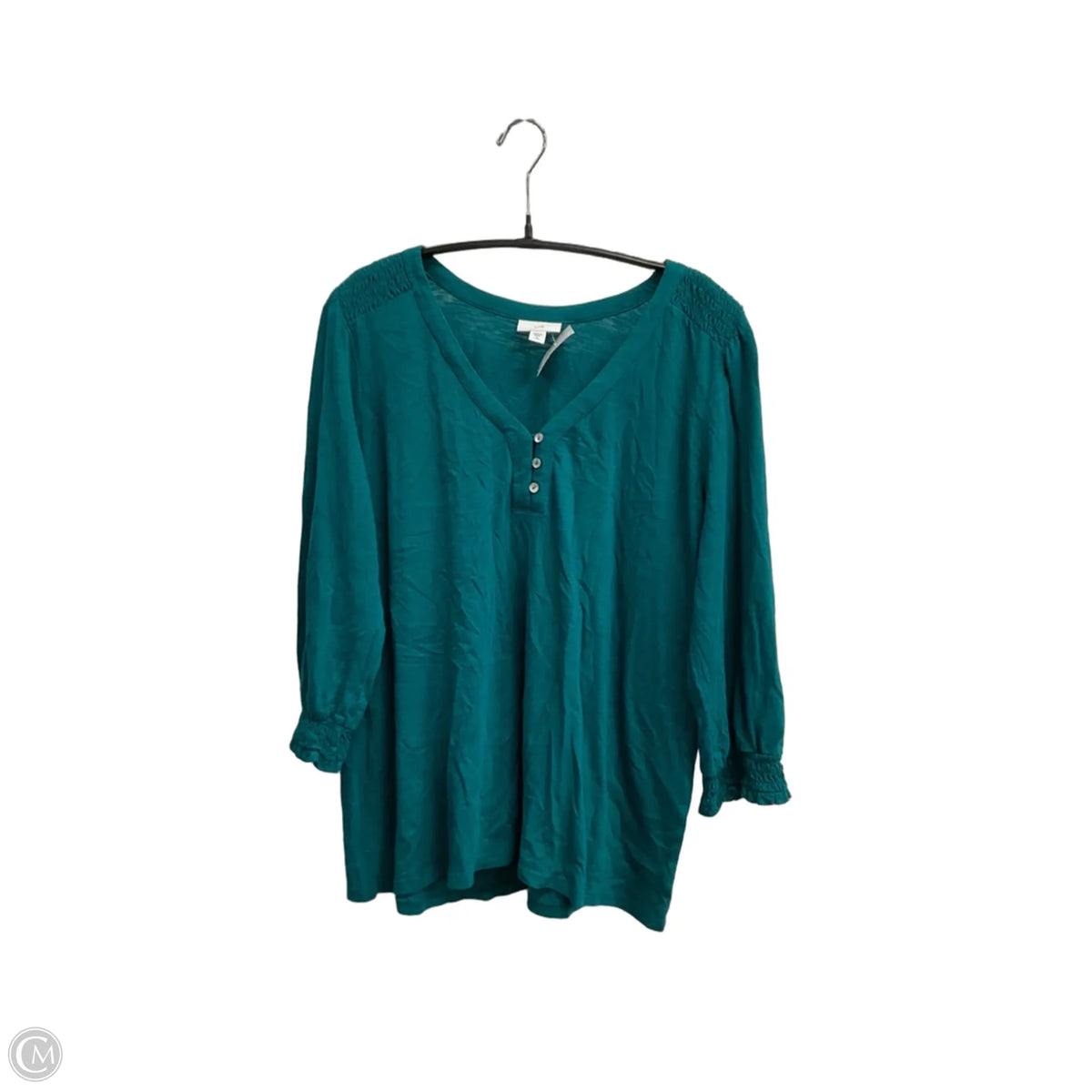 Top 3/4 Sleeve Basic By J. Jill In Teal, Size: M