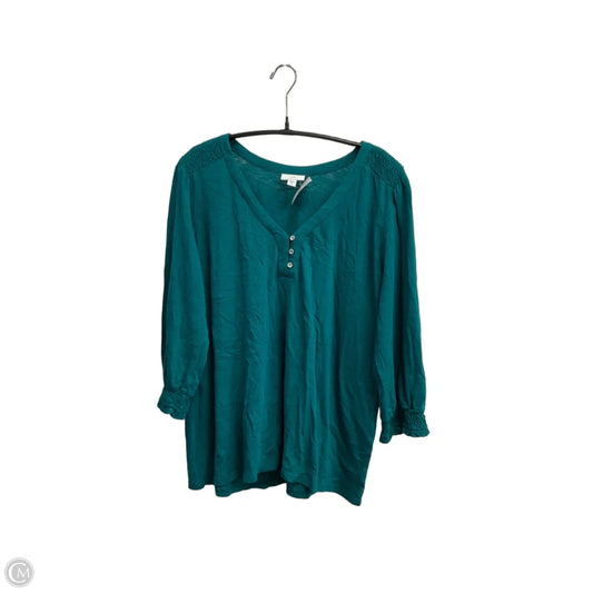 Top 3/4 Sleeve Basic By J. Jill In Teal, Size: M