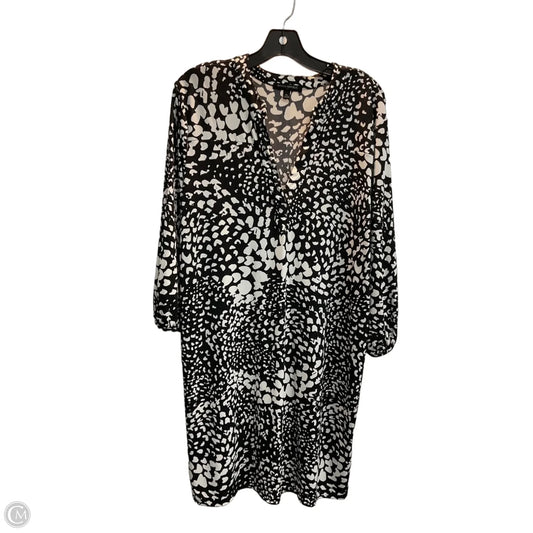 Dress Casual Midi By Banana Republic In Black & Cream, Size: Xl