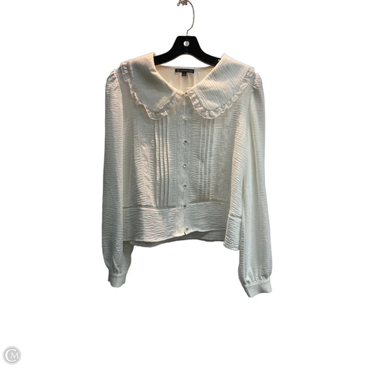 Blouse Long Sleeve By Adrianna Papell In Cream, Size: S