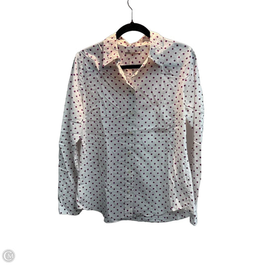 Blouse Long Sleeve By Gap In Polkadot Pattern, Size: M