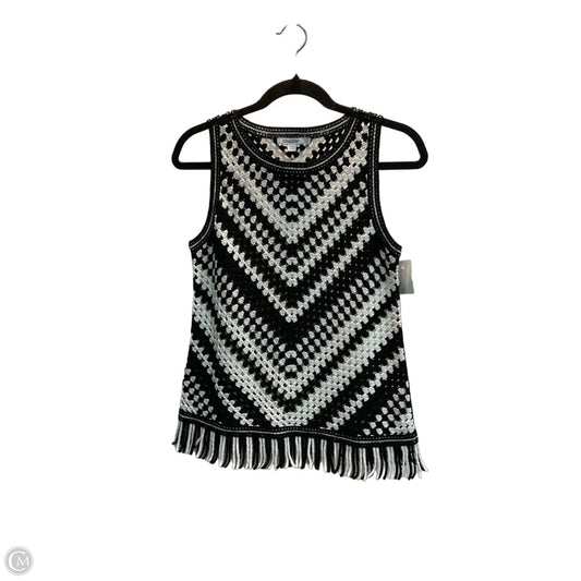 Top Sleeveless By Chicos In Black & Cream, Size: Xs