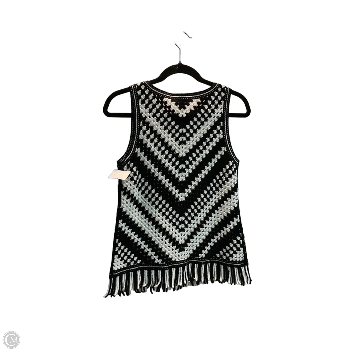 Top Sleeveless By Chicos In Black & Cream, Size: Xs