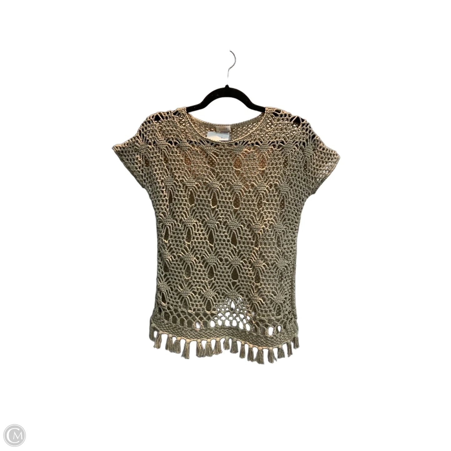 Sweater Short Sleeve By Chicos In Tan, Size: Xs