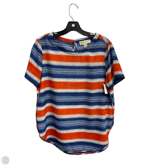 Top Short Sleeve By Michael By Michael Kors In Striped Pattern, Size: L