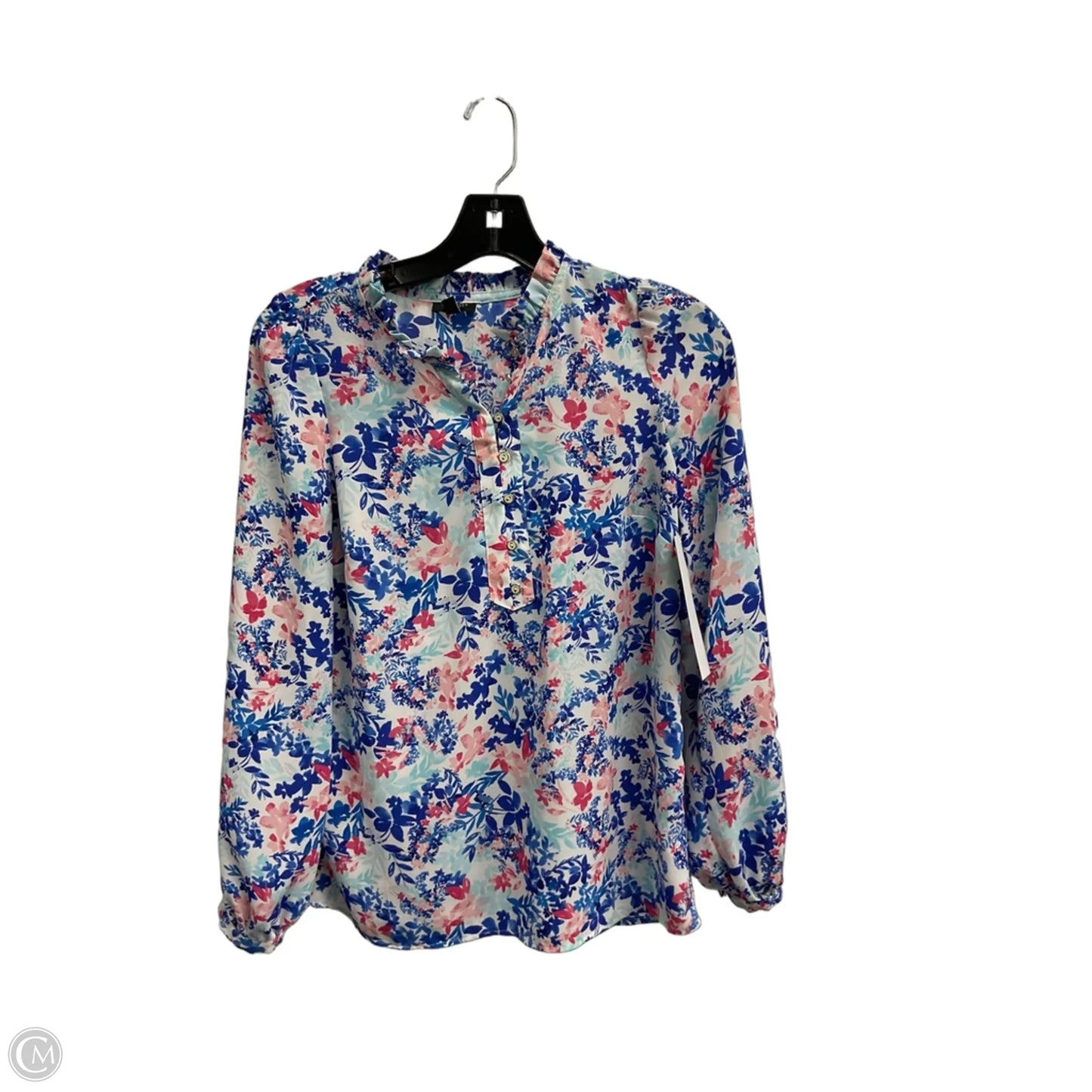 Blouse Long Sleeve By Talbots In Floral Print, Size: 0p