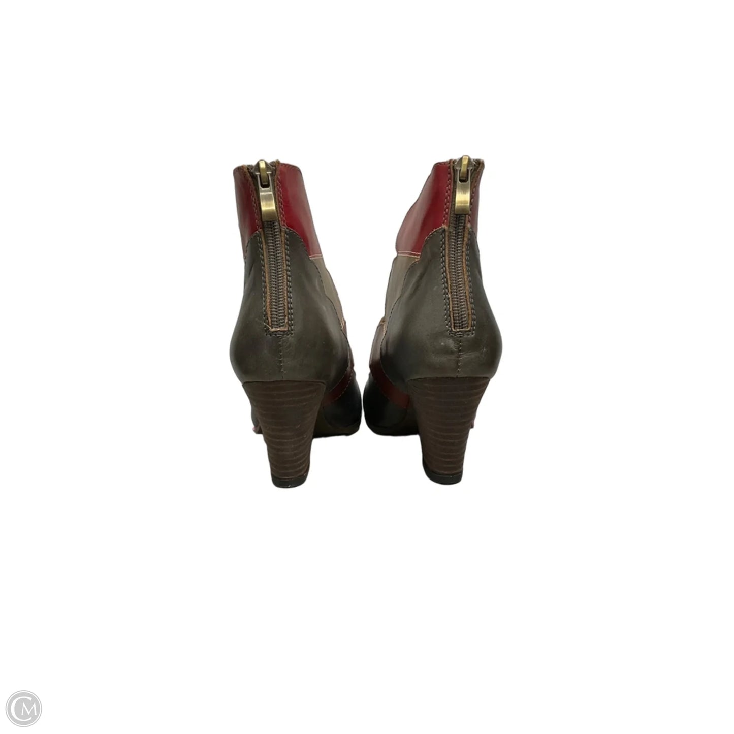 Shoes Heels Block By Spring Step In Red & Tan, Size: 6.5