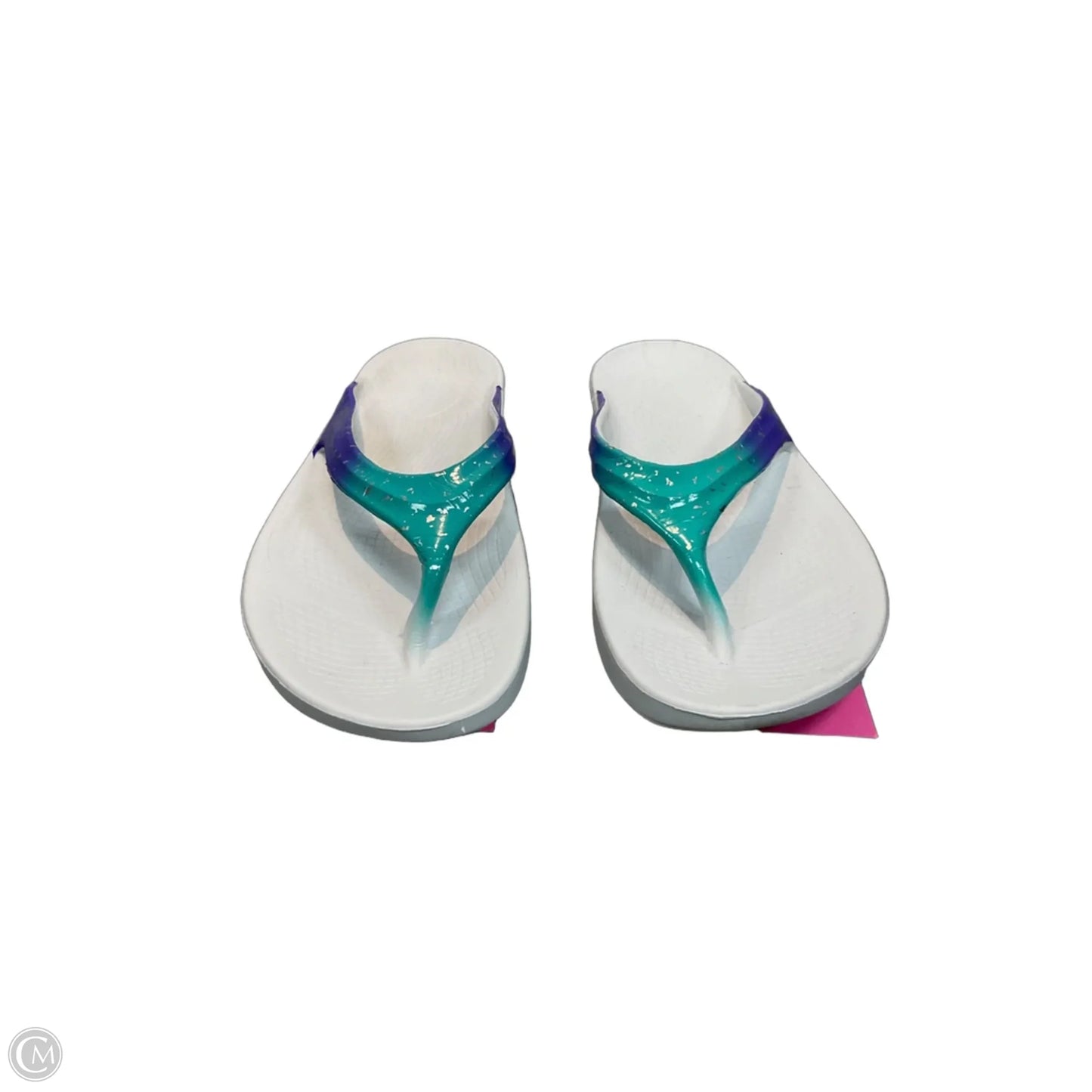 Sandals Flip Flops By Oofos In Teal, Size: 7