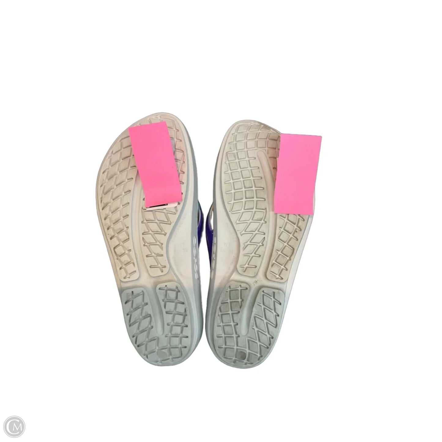 Sandals Flip Flops By Oofos In Teal, Size: 7
