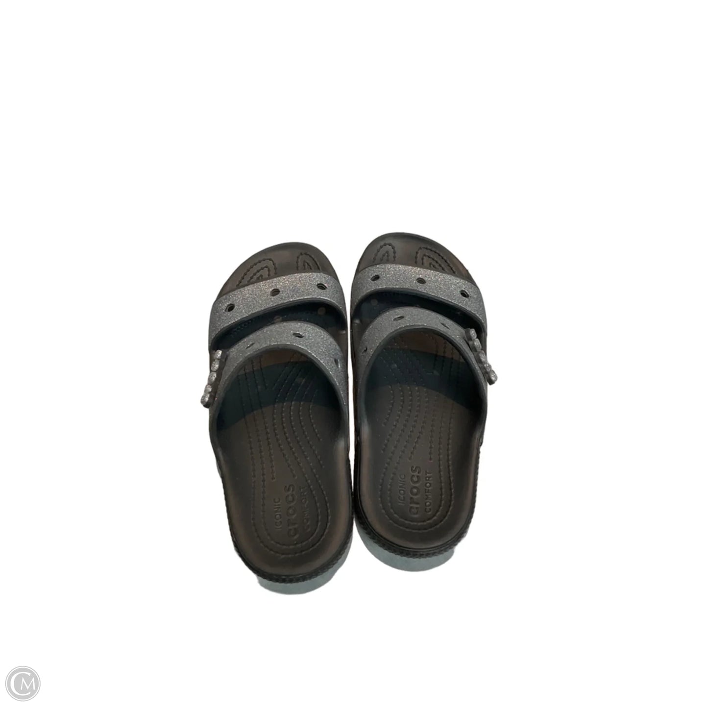 Sandals Flats By Crocs In Silver, Size: 7