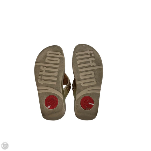 Sandals Flip Flops By Fitflop In Gold, Size: 6