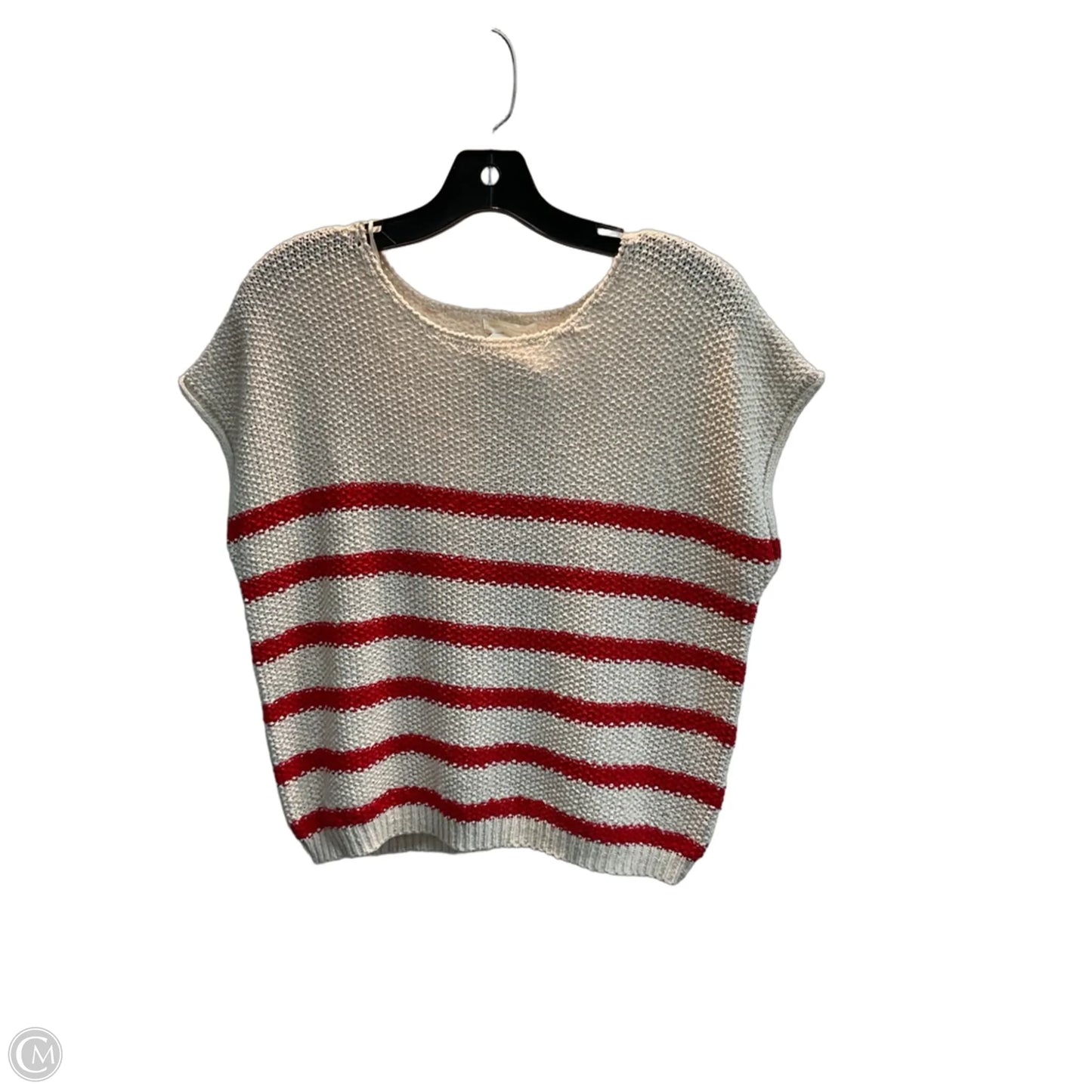 Sweater Short Sleeve By Moon And Madison In Striped Pattern, Size: 0