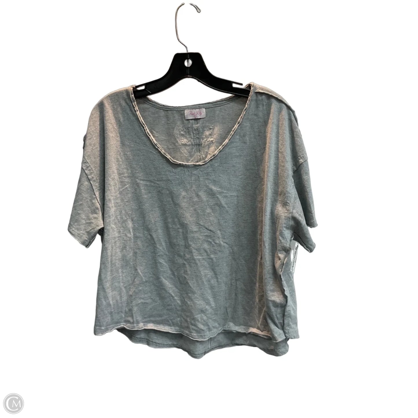 Top Short Sleeve Basic By Pink Lily In Grey, Size: L