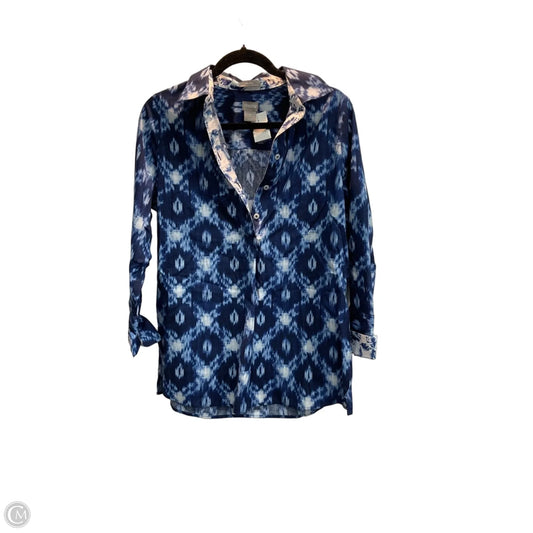 Blouse Long Sleeve By Chicos In Blue, Size: Xs