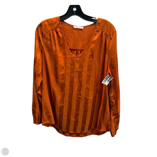 Blouse Long Sleeve By Lush In Orange, Size: L