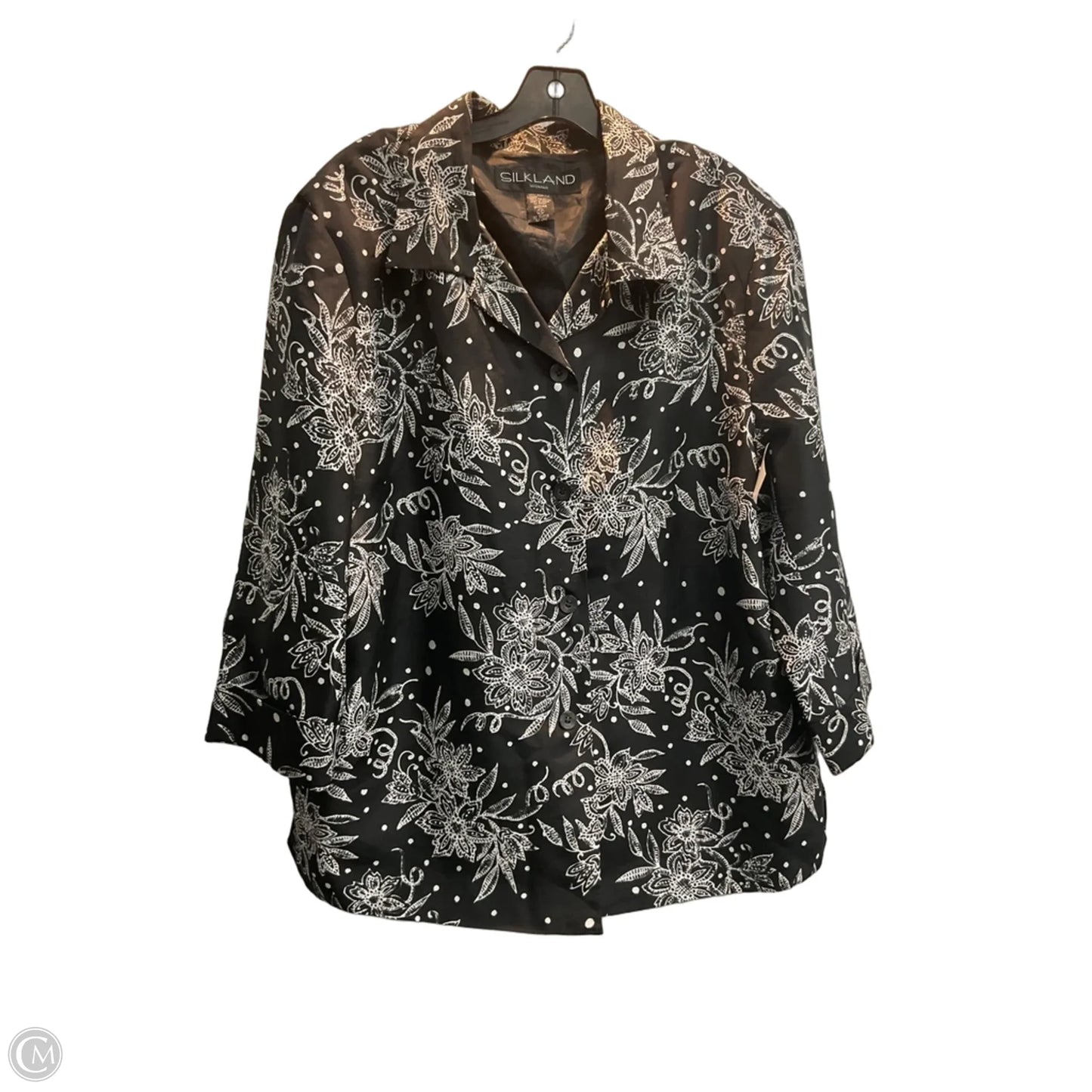 Jacket Shirt By Silkland In Black, Size: 2x