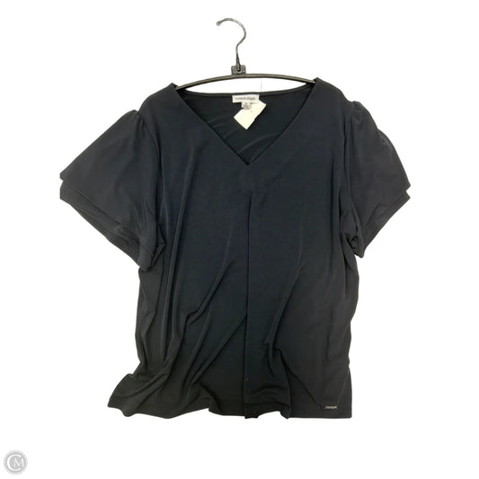 Top Short Sleeve By Calvin Klein In Black, Size: 1x