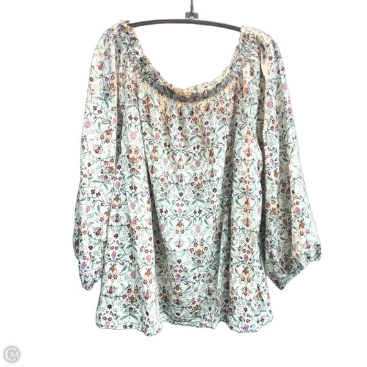 Top 3/4 Sleeve By St Johns Bay In Floral Print, Size: L