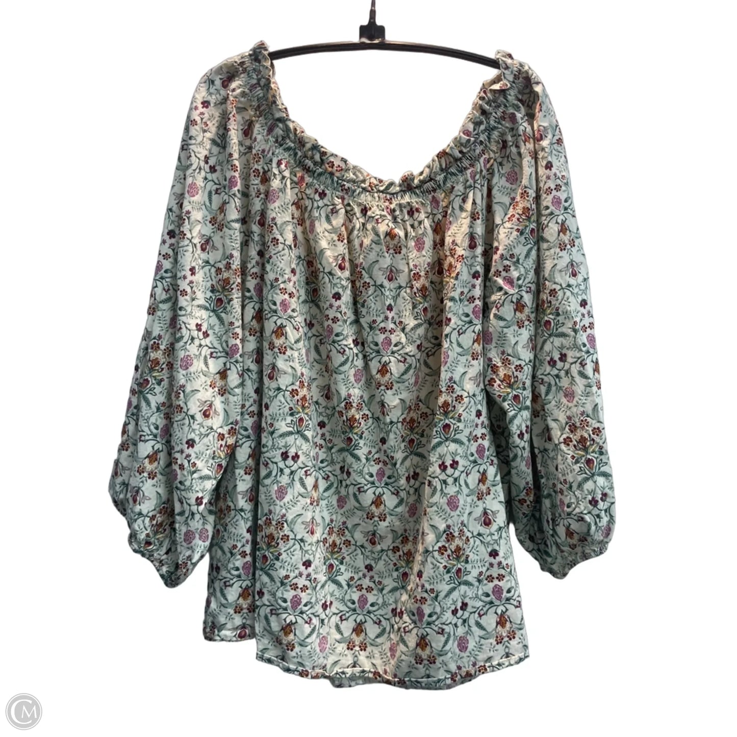 Top 3/4 Sleeve By St Johns Bay In Floral Print, Size: L