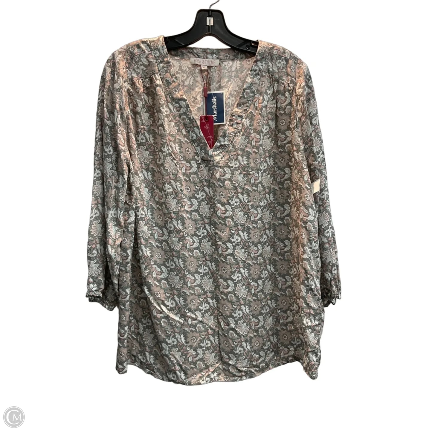 Blouse 3/4 Sleeve By Clothes Mentor In Floral Print, Size: Xl