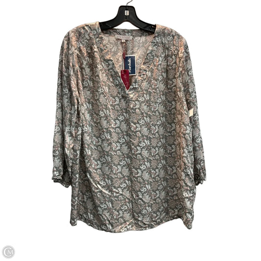 Blouse 3/4 Sleeve By Clothes Mentor In Floral Print, Size: Xl