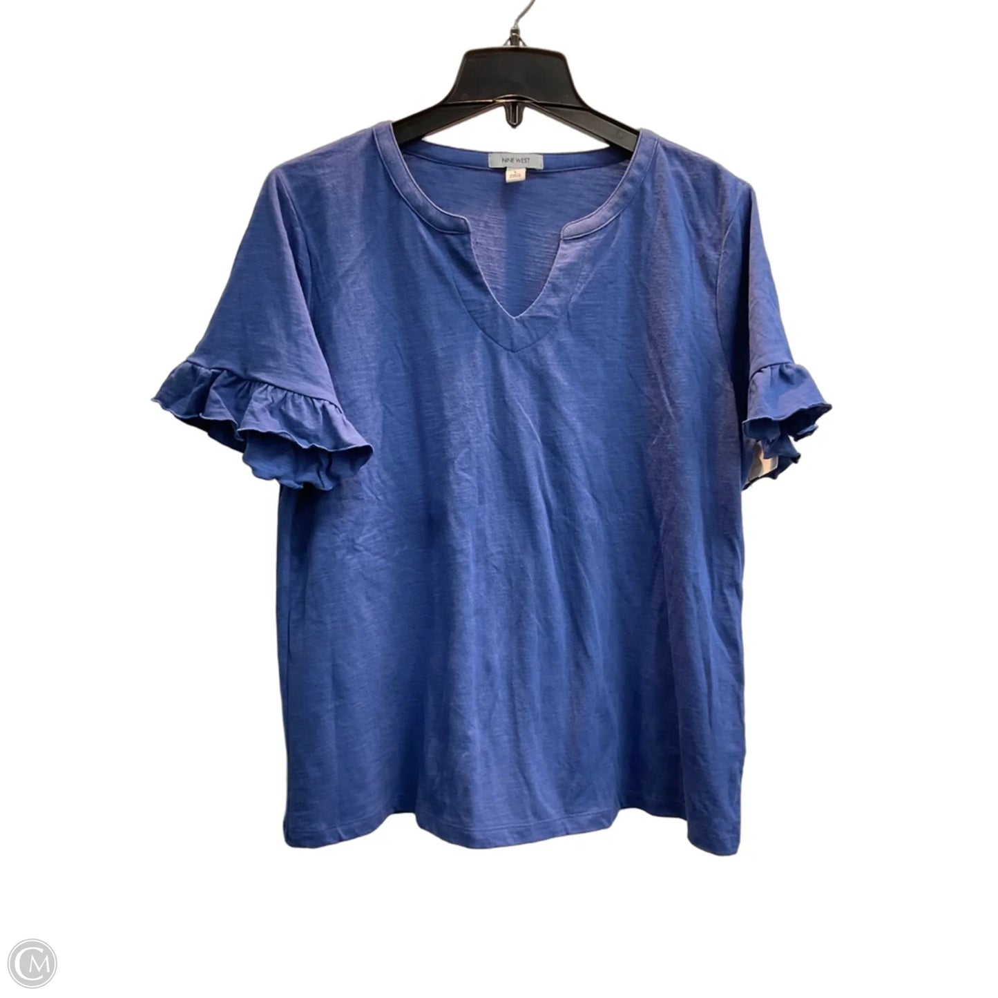 Top Short Sleeve By Nine West In Blue, Size: L