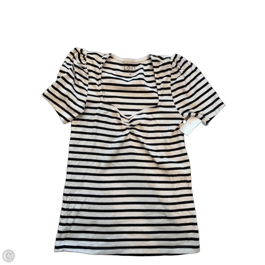 Top Short Sleeve Basic By Loft In Striped Pattern, Size: M