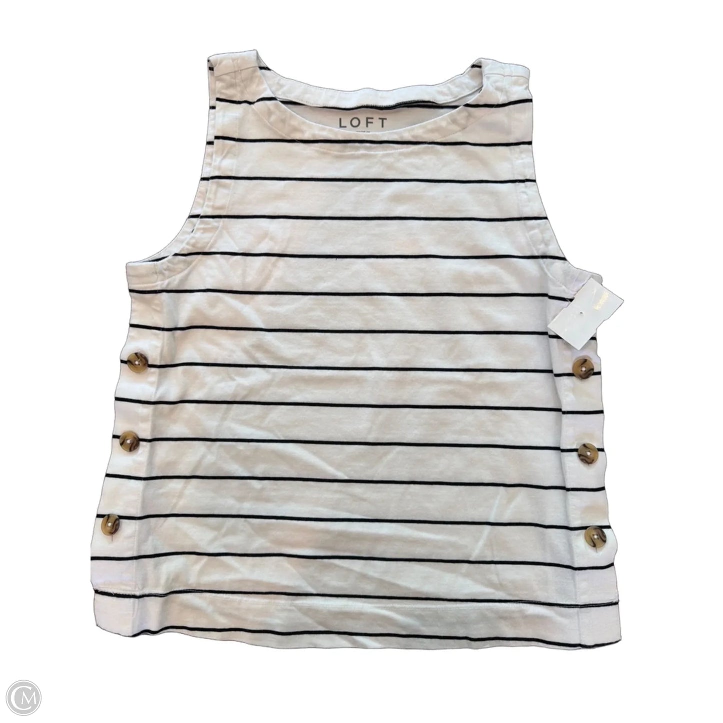 Top Sleeveless By Loft In Striped Pattern, Size: Xs