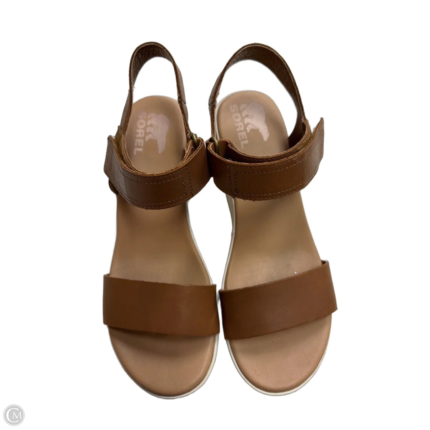 Sandals Heels Wedge By Sorel In Tan, Size: 9