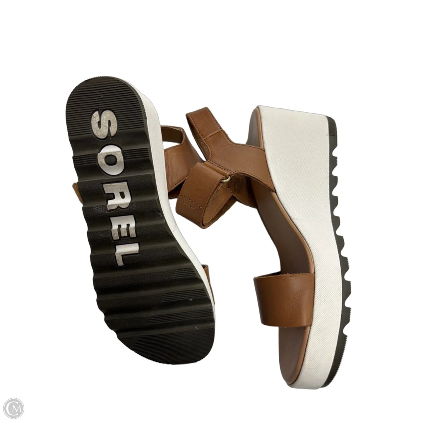 Sandals Heels Wedge By Sorel In Tan, Size: 9
