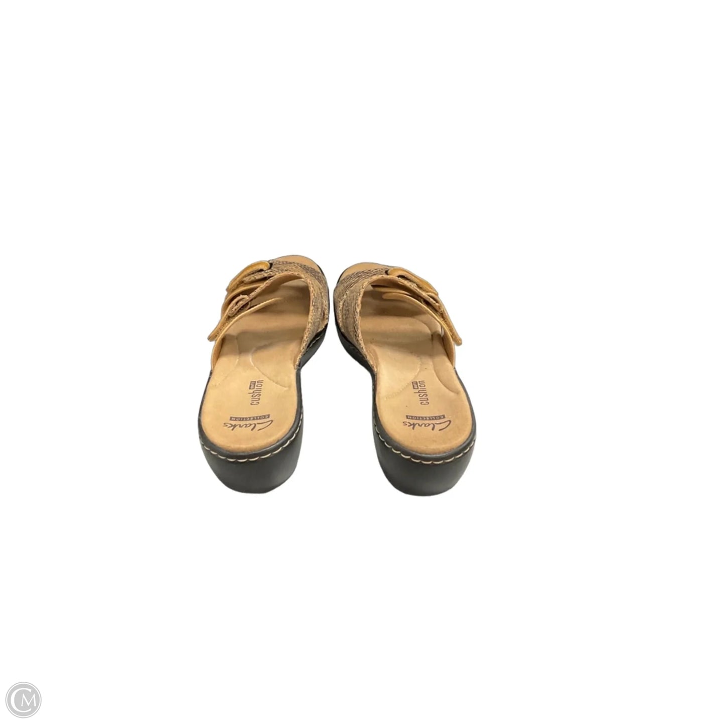 Sandals Heels Wedge By Clarks In Beige, Size: 6