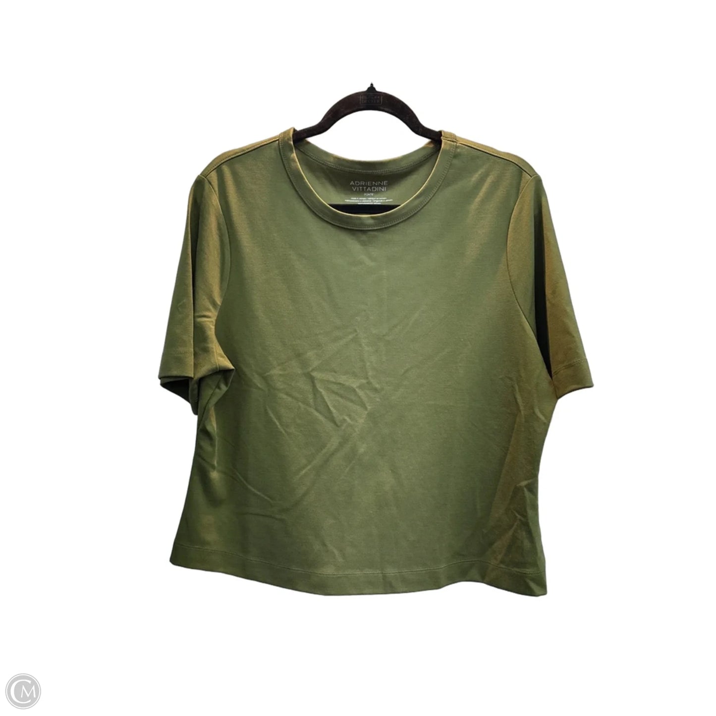 Top Short Sleeve Basic By Adrienne Vittadini In Green, Size: Xl