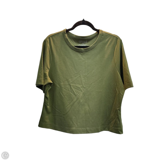 Top Short Sleeve Basic By Adrienne Vittadini In Green, Size: Xl
