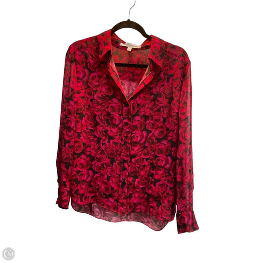 Blouse Designer By Carolina Herrera In Floral Print, Size: 8