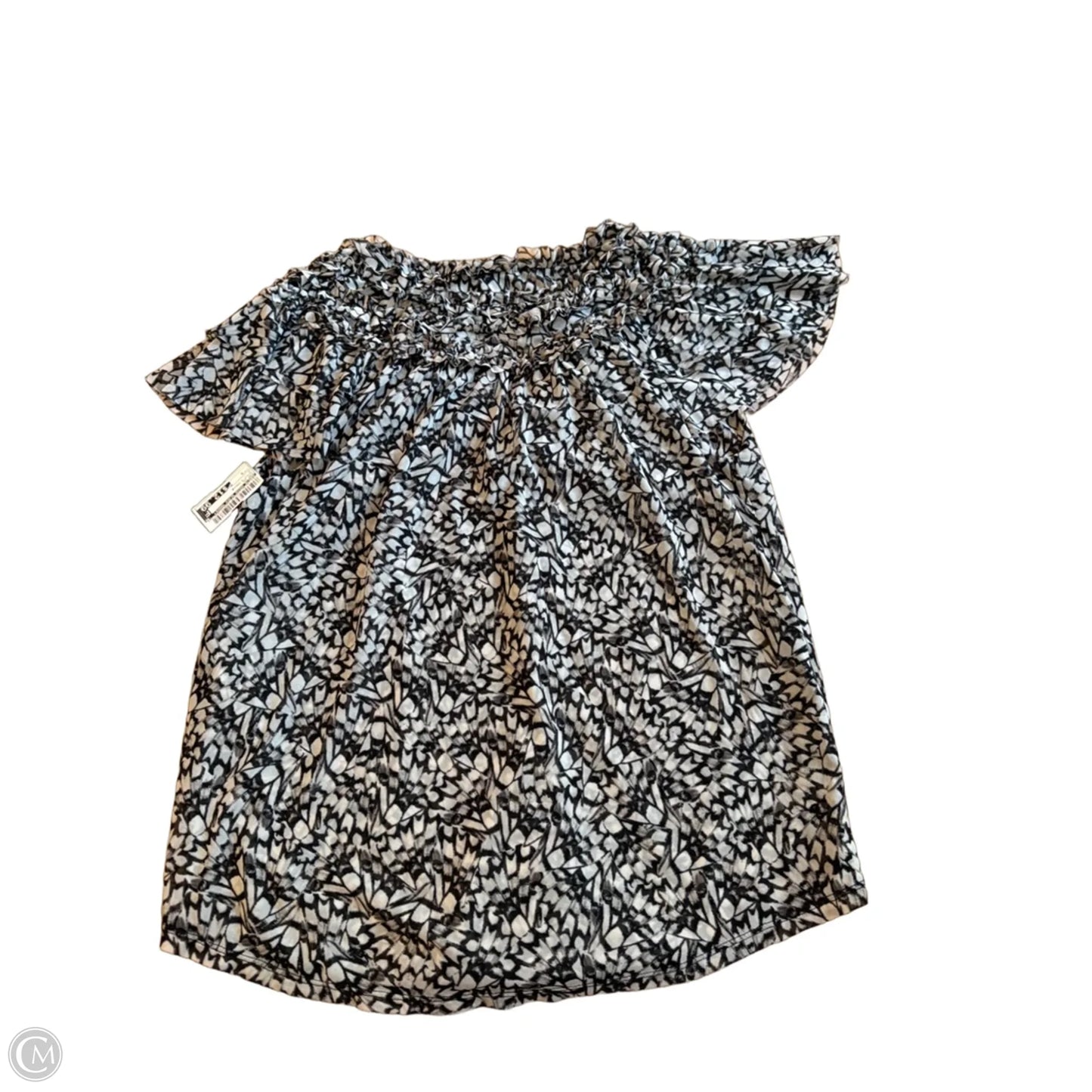 Top Short Sleeve By White House Black Market In Black & Cream, Size: S